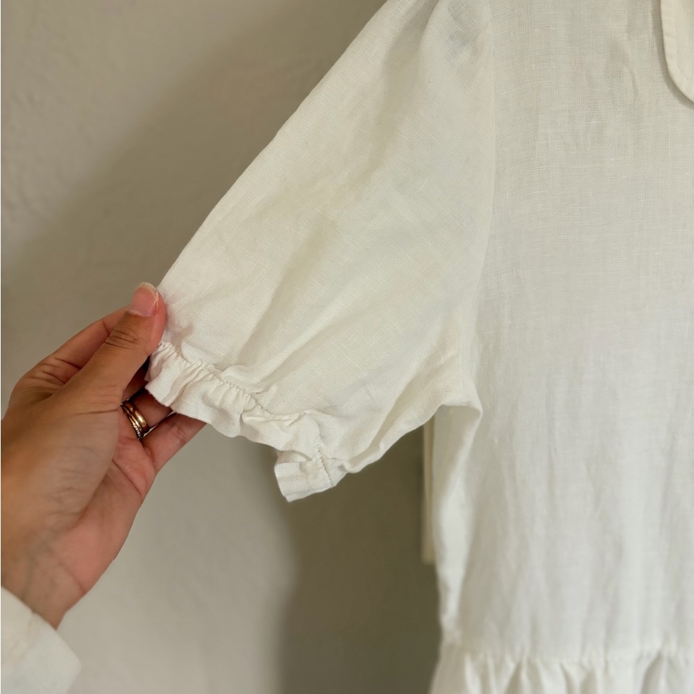 Aritzia Wilfred Naeva White Button-Down 100% Linen Dress - Picture 4 of 6